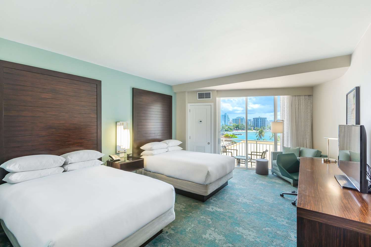 Beach, 2 Double Beds, Balcony