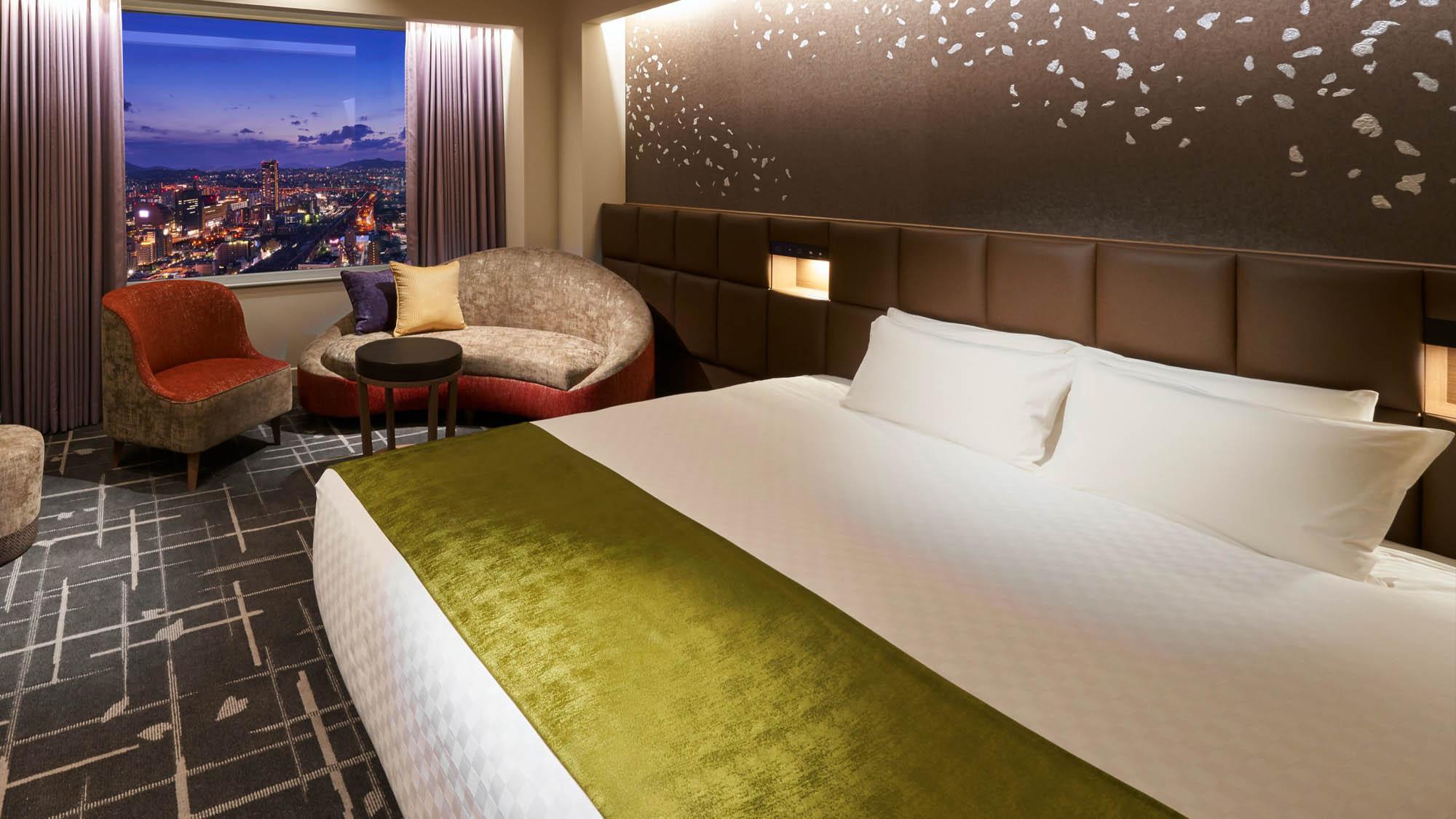 Luxury, Double Bed, Night View, Tower Floor