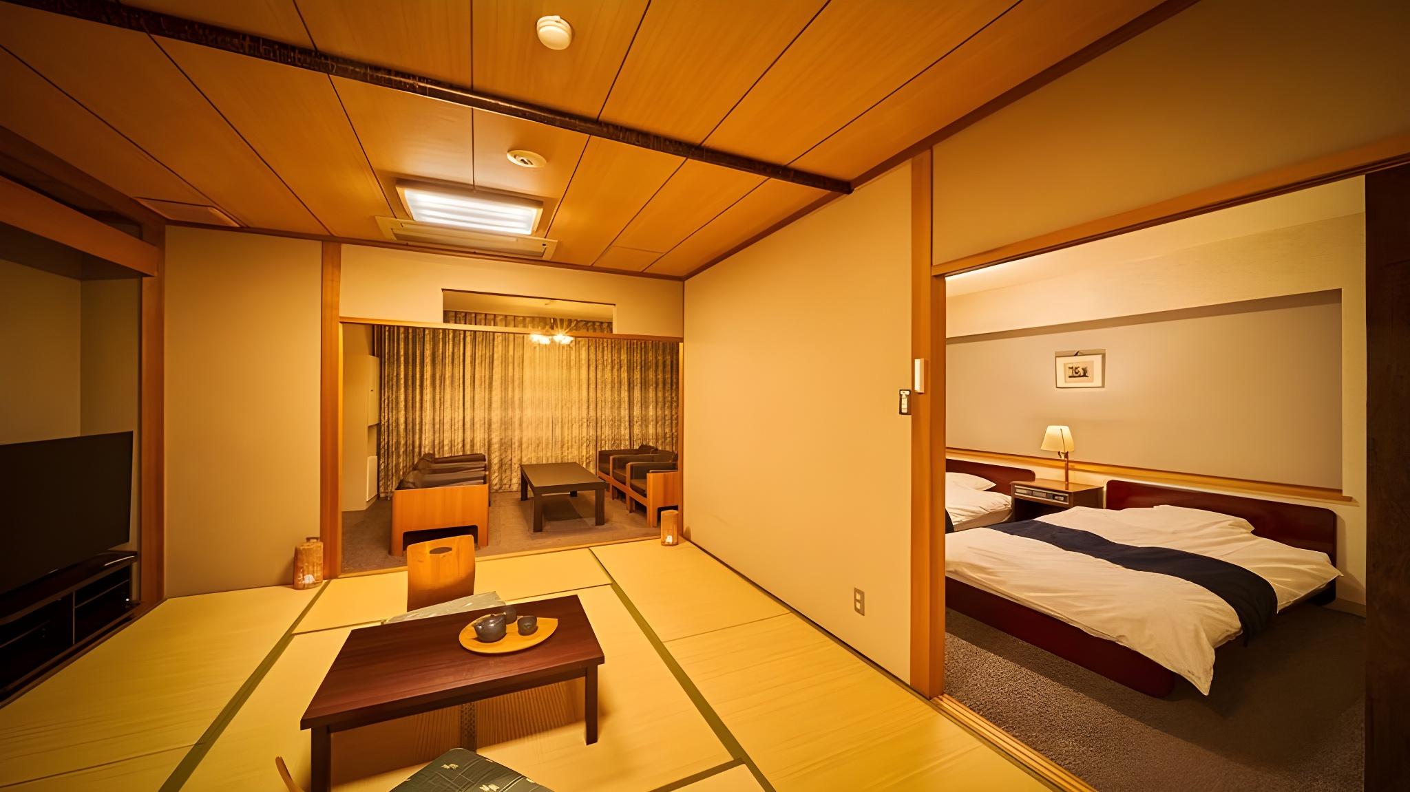 Superior, Twin Beds, Night View, Bathtub