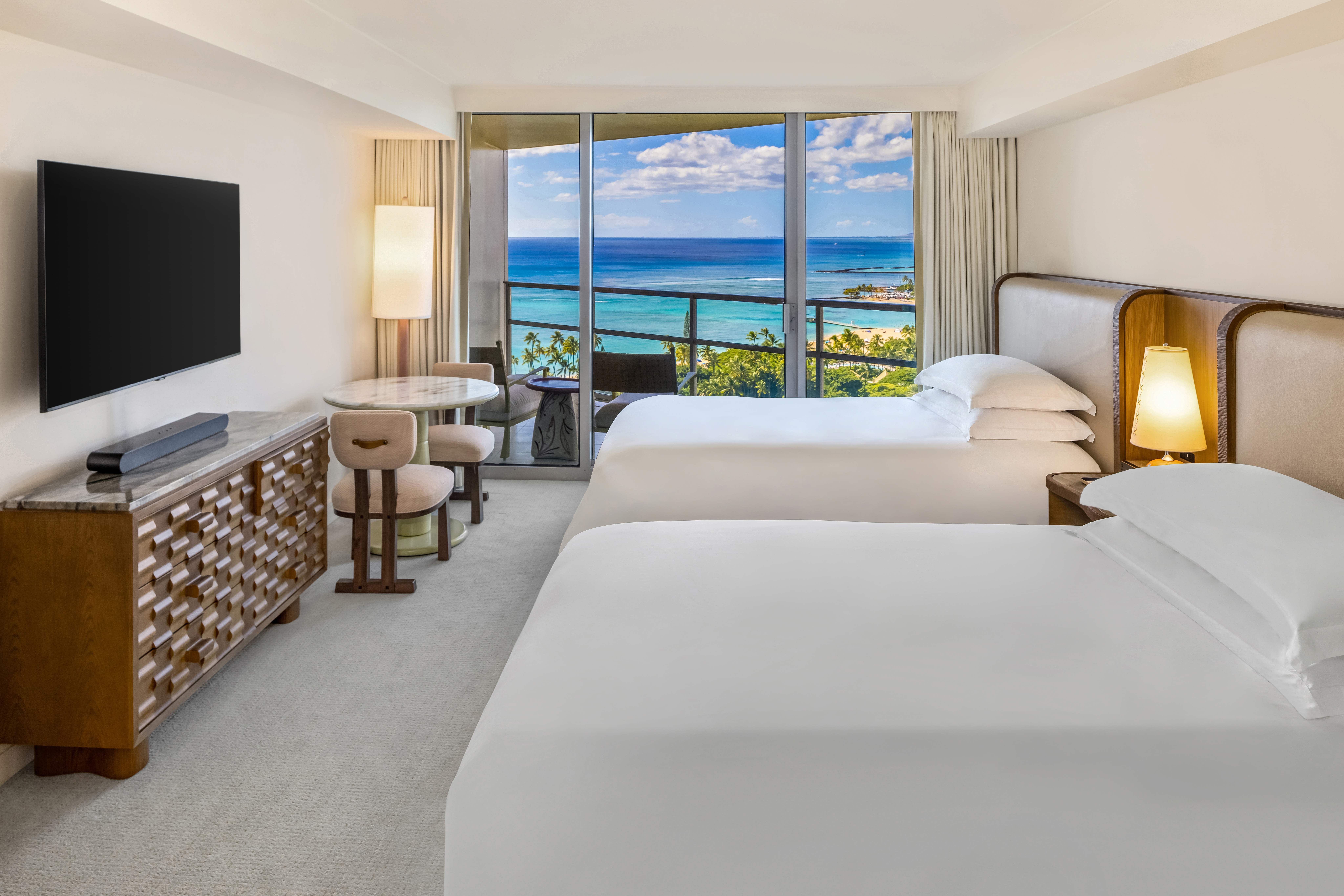 Deluxe, 2 Double Beds, Ocean View