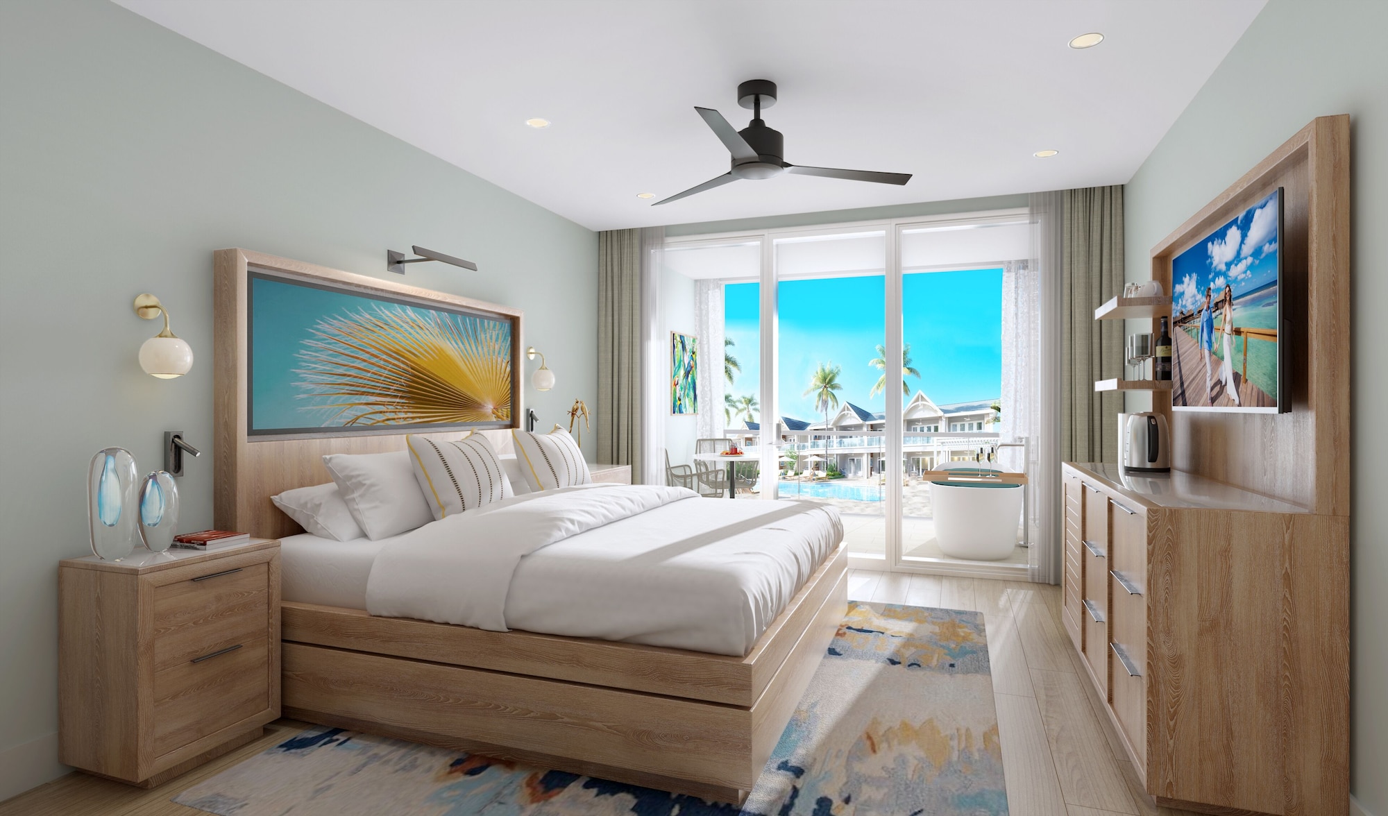 Luxury, King Bed, Pool Side, Balcony